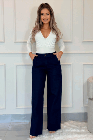 Calça Jeans Feminina Wide Leg