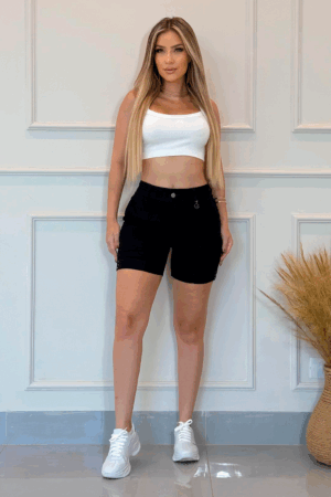 Shorts Jeans Feminino Meia Coxa