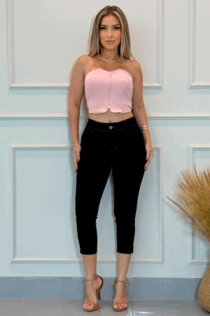 Calça Cropped Jeans Feminina