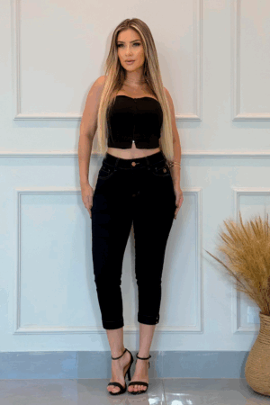 Calça Jeans Feminina Cropped