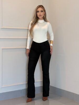 Calça Flare Preta Feminina (Tecido não pega pelo)