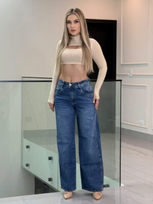 Calça Jeans Feminina Wide Leg