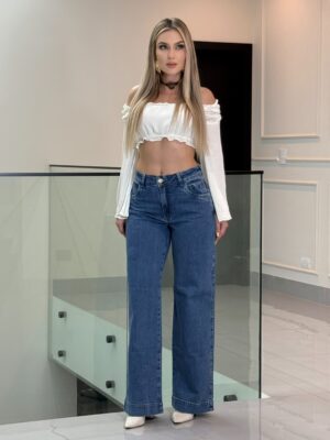 Calça Jeans Feminina Wide Leg