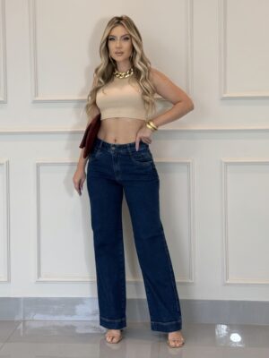Calça Jeans Feminina Wide Leg