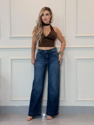 Calça Jeans Feminina Wide Leg